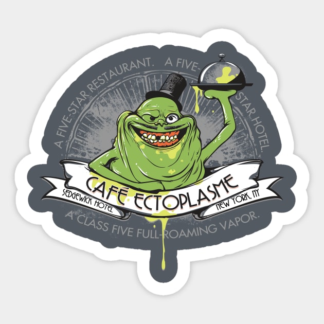 Cafe Ectoplasme Sticker by andyhuntdesigns